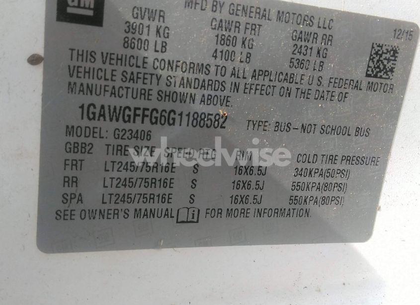 Photo 9 of 2016 Chevrolet Express 2500 LT (VIN 1GAWGFFG6G1188582)