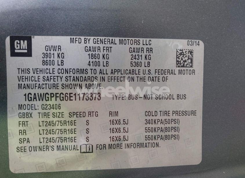 Photo 9 of 2014 Chevrolet Express 2500 LS (VIN 1GAWGPFG6E1173373)