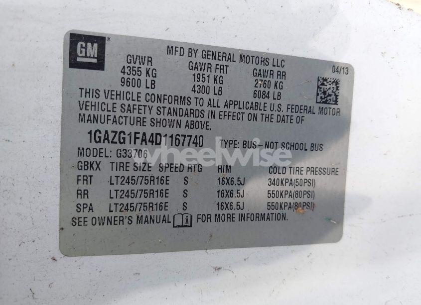 Photo 9 of 2013 Chevrolet Express 3500 LT (VIN 1GAZG1FA4D1167740)