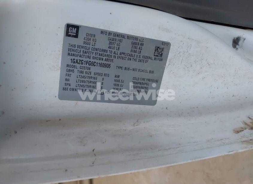 Photo 9 of 2012 Chevrolet Express 3500 LT (VIN 1GAZG1FG6C1160906)