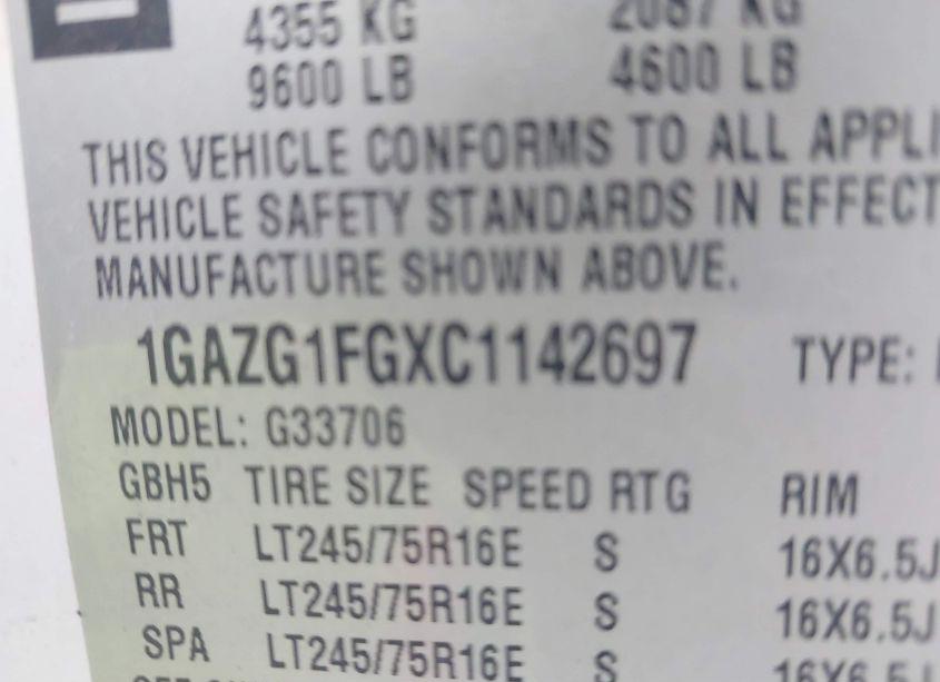 Photo 9 of 2012 Chevrolet Express 3500 LT (VIN 1GAZG1FGXC1142697)