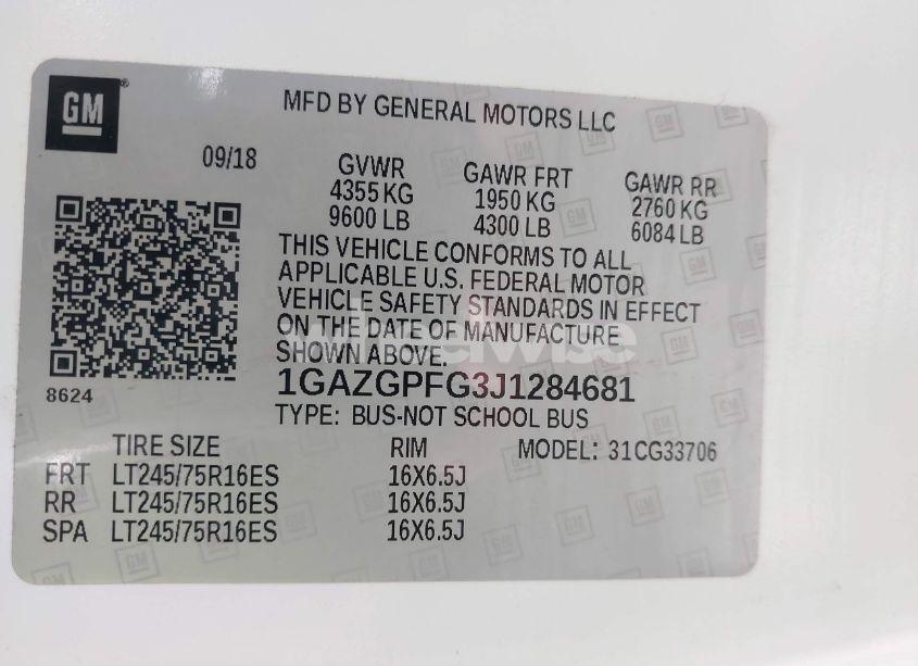 Photo 9 of 2018 Chevrolet Express 3500 LT (VIN 1GAZGPFG3J1284681)