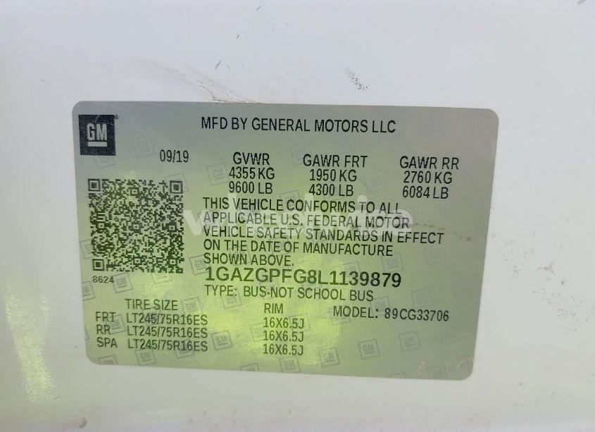 Photo 9 of 2020 Chevrolet Express PASSENGER RWD 3500 EXTENDED WHEELBASE LT (VIN 1GAZGPFG8L1139879)