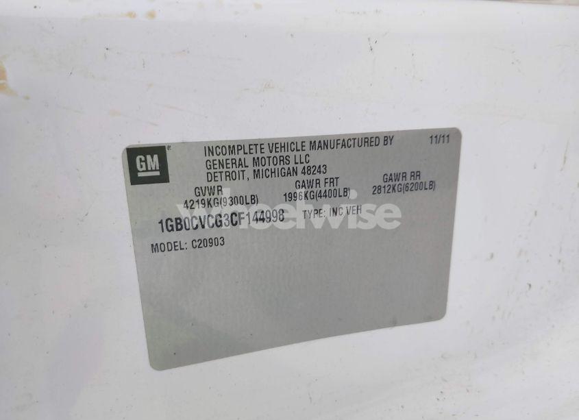 Photo 8 of 2012 Chevrolet Silverado 2500HD WORK TRUCK (VIN 1GB0CVCG3CF144998)