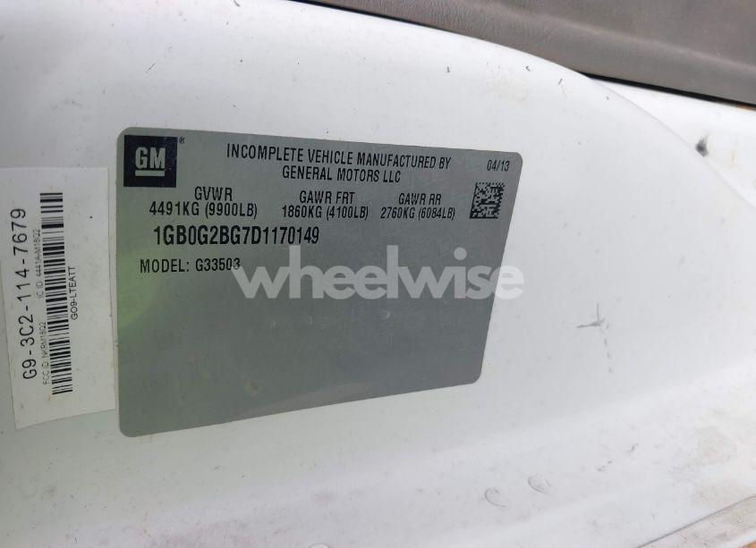 Photo 8 of 2013 Chevrolet Express CUTAWAY 3500 (VIN 1GB0G2BG7D1170149)