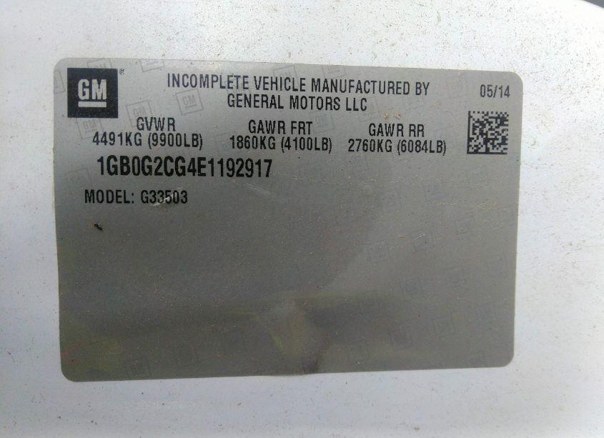 Photo 9 of 2014 Chevrolet Express CUTAWAY WORK VAN (VIN 1GB0G2CG4E1192917)