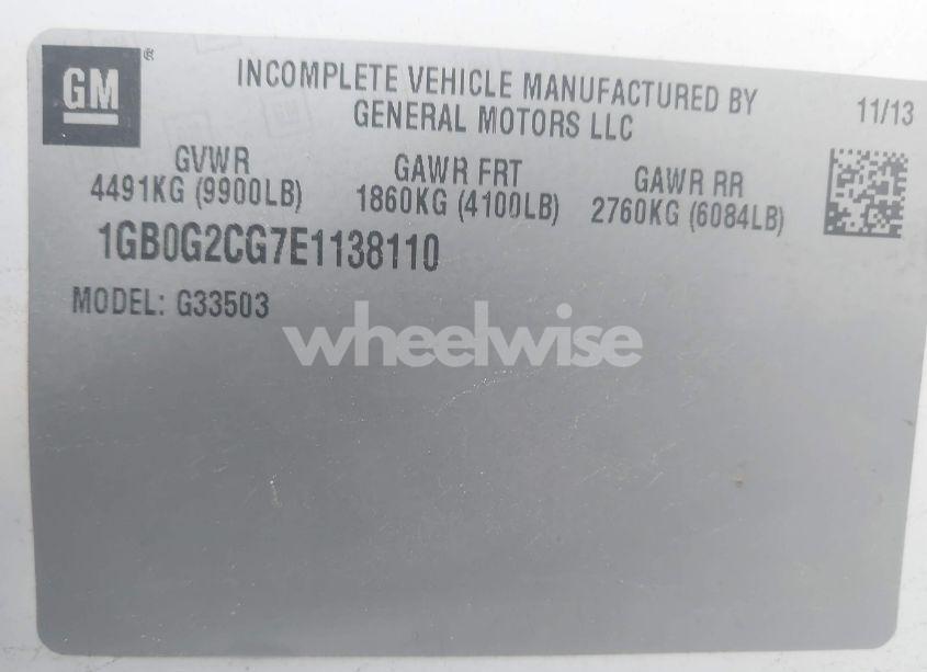 Photo 9 of 2014 Chevrolet Express CUTAWAY WORK VAN (VIN 1GB0G2CG7E1138110)