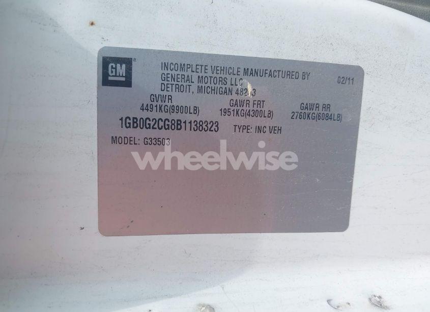 Photo 8 of 2011 Chevrolet Express CUTAWAY WORK VAN (VIN 1GB0G2CG8B1138323)