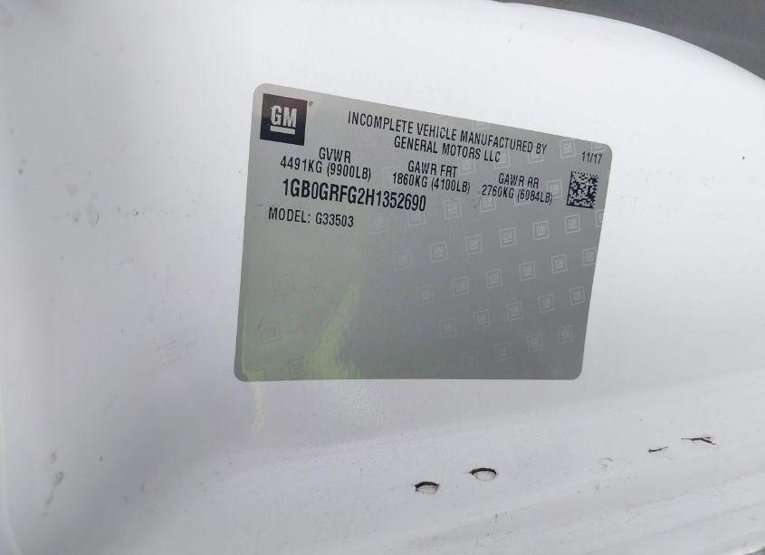 Photo 8 of 2017 Chevrolet Express CUTAWAY WORK VAN (VIN 1GB0GRFG2H1352690)