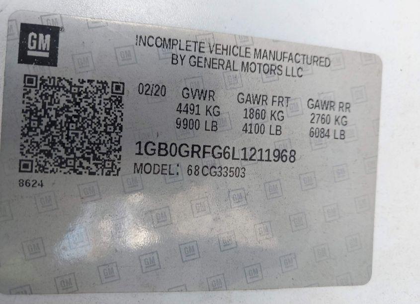 Photo 8 of 2020 Chevrolet Express CUTAWAY WORK VAN (VIN 1GB0GRFG6L1211968)