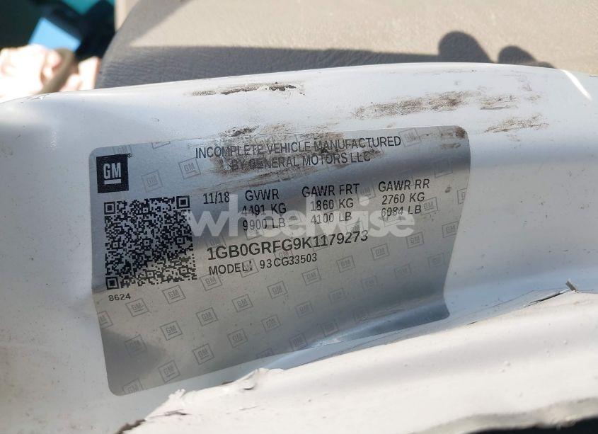 Photo 9 of 2019 Chevrolet Express CUTAWAY WORK VAN (VIN 1GB0GRFG9K1179273)