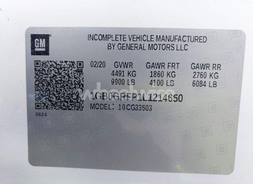 Photo 8 of 2020 Chevrolet Express CUTAWAY WORK VAN (VIN 1GB0GRFP1L1214650)