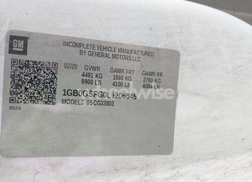 Photo 8 of 2020 Chevrolet Express CUTAWAY WORK VAN (VIN 1GB0GSFG0L1206045)