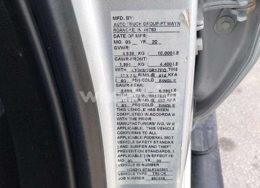 Photo 9 of 2020 Chevrolet Silverado 2500HD 4WD DOUBLE CAB LONG BED WT (VIN 1GB2YLE73LF242361)