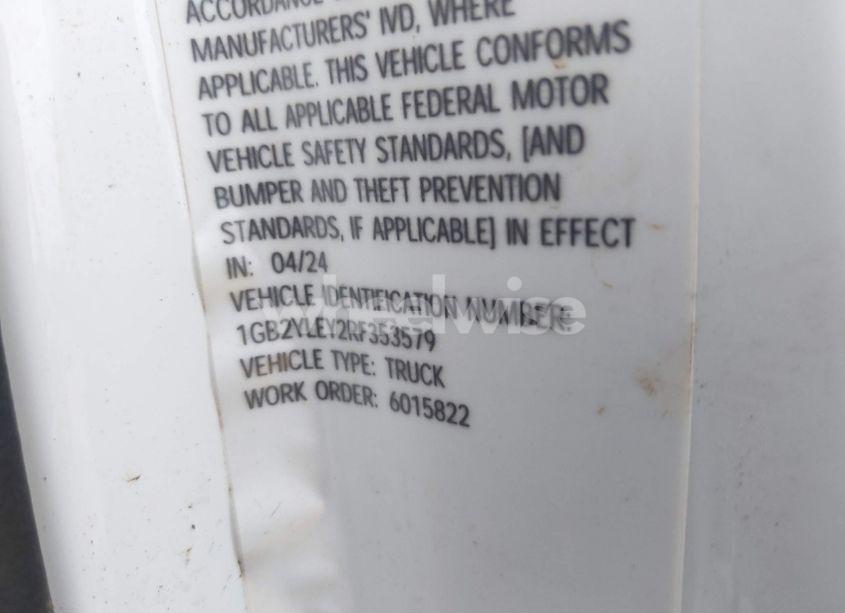 Photo 9 of 2024 Chevrolet Silverado 2500HD 4WD DOUBLE CAB LONG BED WORK TRUCK (VIN 1GB2YLEY2RF353579)