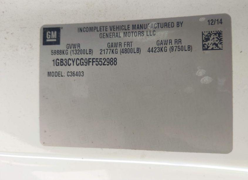 Photo 9 of 2015 Chevrolet Silverado 3500HD CHASSIS WT (VIN 1GB3CYCG9FF552988)