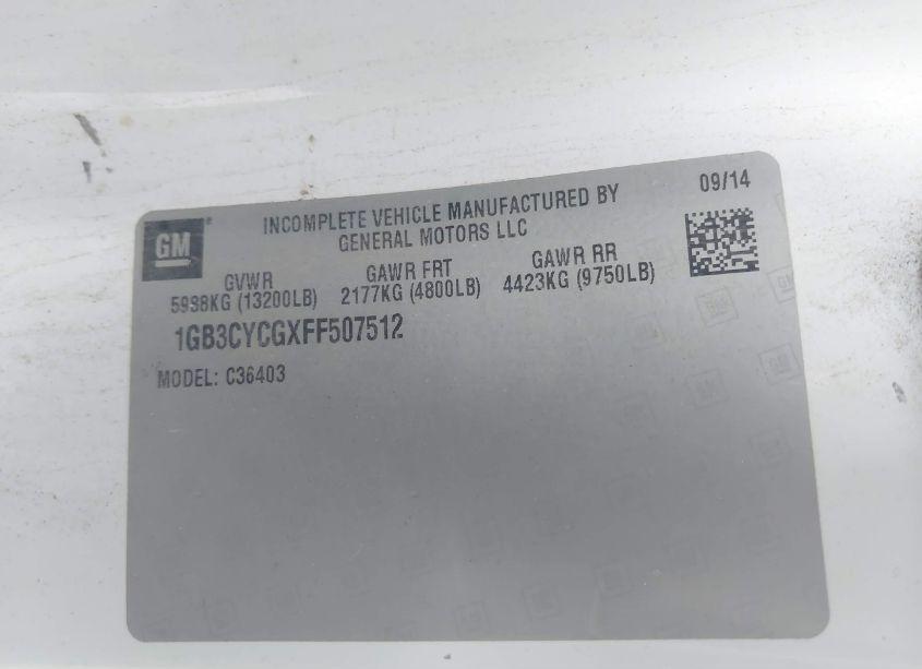 Photo 8 of 2015 Chevrolet Silverado 3500HD CHASSIS WT (VIN 1GB3CYCGXFF507512)