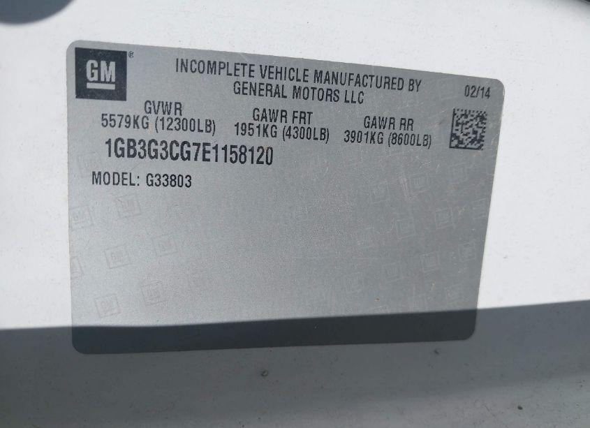 Photo 8 of 2014 Chevrolet Express CUTAWAY 3500 (VIN 1GB3G3CG7E1158120)