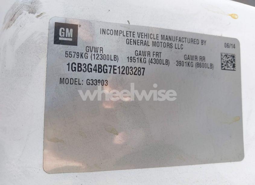 Photo 9 of 2014 Chevrolet Express CUTAWAY 3500 (VIN 1GB3G4BG7E1203287)