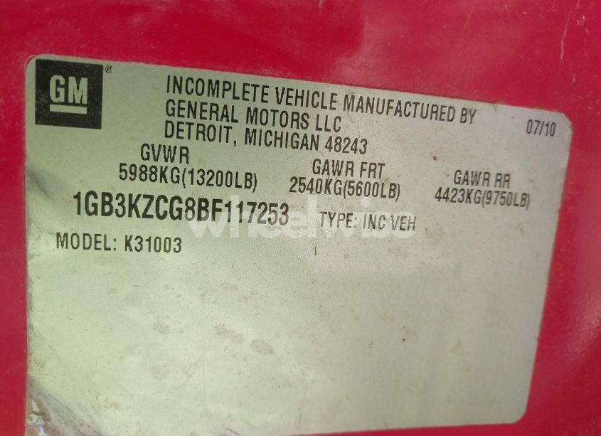 Photo 8 of 2011 Chevrolet Silverado 3500HD CHASSIS WORK TRUCK (VIN 1GB3KZCG8BF117253)