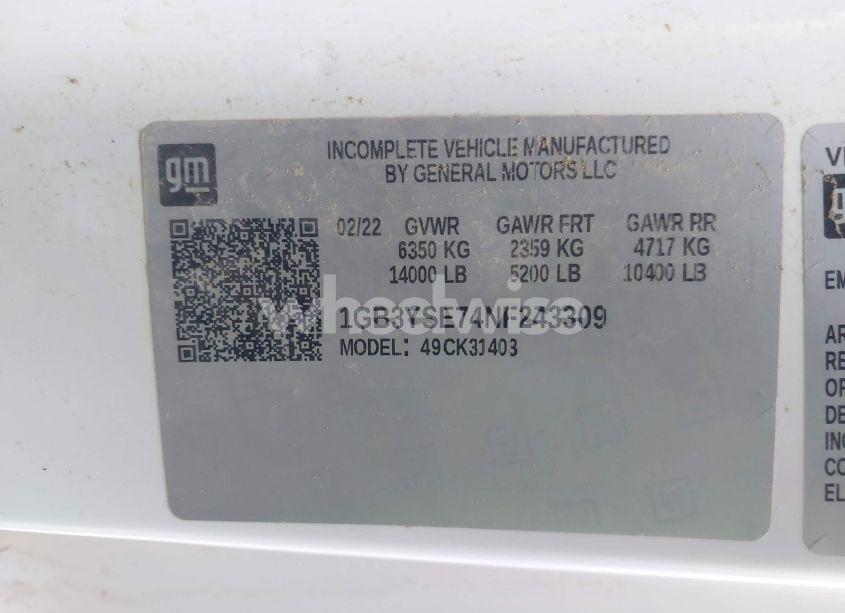 Photo 8 of 2022 Chevrolet Silverado 3500HD CHASSIS WORK TRUCK (VIN 1GB3YSE74NF243309)
