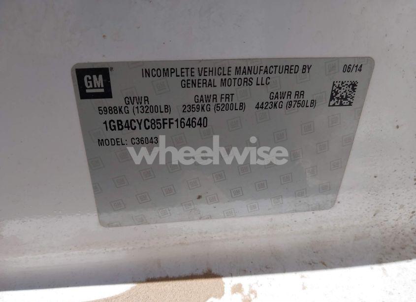 Photo 8 of 2015 Chevrolet Silverado 3500HD CHASSIS WT (VIN 1GB4CYC85FF164640)