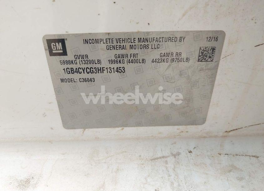 Photo 8 of 2017 Chevrolet Silverado 3500HD CHASSIS WT (VIN 1GB4CYCG3HF131453)