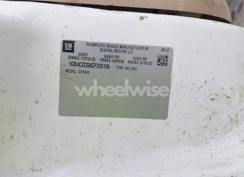 Photo 9 of 2012 Chevrolet Silverado 3500HD CHASSIS WORK TRUCK (VIN 1GB4CZCG8CF225195)