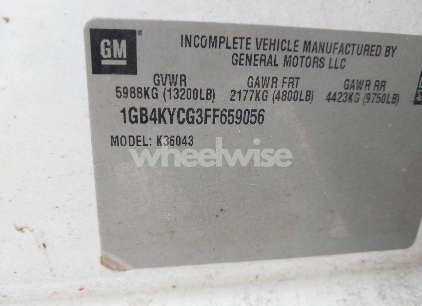 Photo 8 of 2015 Chevrolet Silverado 3500HD CHASSIS WT (VIN 1GB4KYCG3FF659056)