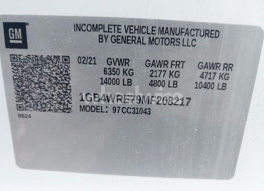 Photo 9 of 2021 Chevrolet Silverado 3500HD CHASSIS WORK TRUCK (VIN 1GB4WRE79MF208217)