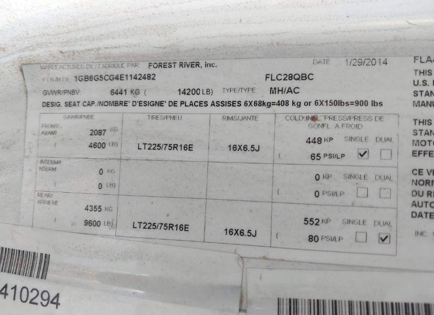 Photo 8 of 2014 Chevrolet Express CUTAWAY 4500 (VIN 1GB6G5CG4E1142482)