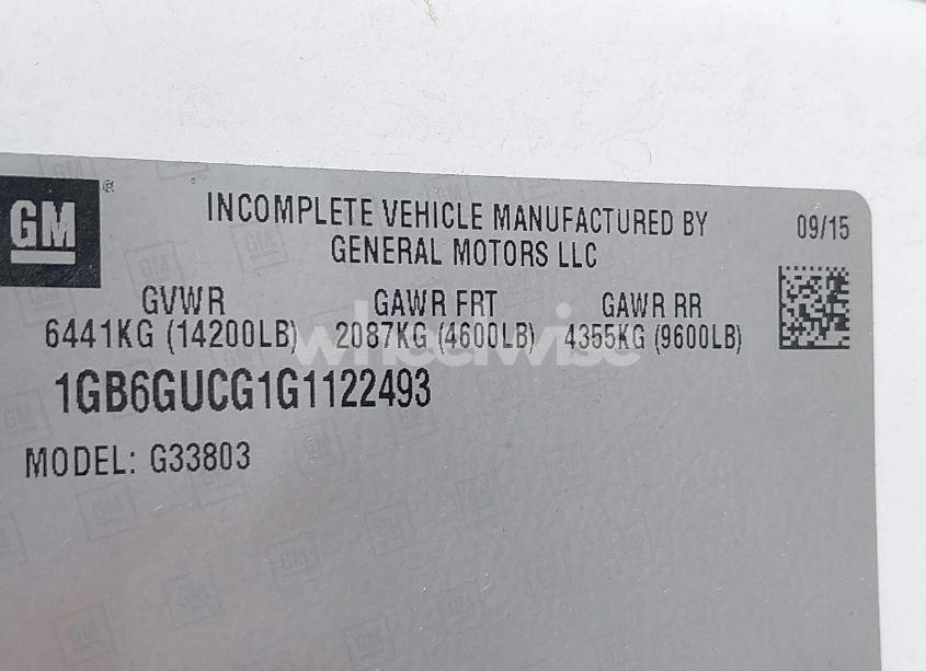 Photo 8 of 2016 Chevrolet Express CUTAWAY 4500 (VIN 1GB6GUCG1G1122493)