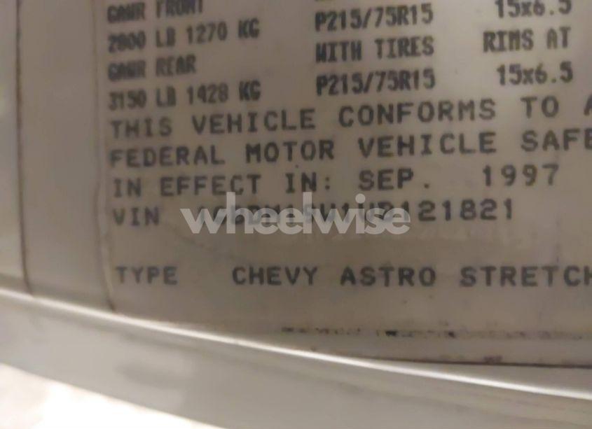 Photo 9 of 1998 Chevrolet Astro UPFITTER PKG. (VIN 1GBDM19W1WB121821)