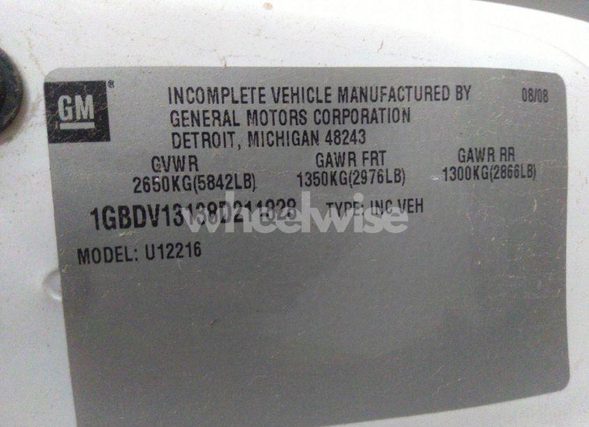 Photo 9 of 2008 Chevrolet Uplander CARGO (VIN 1GBDV13138D211828)