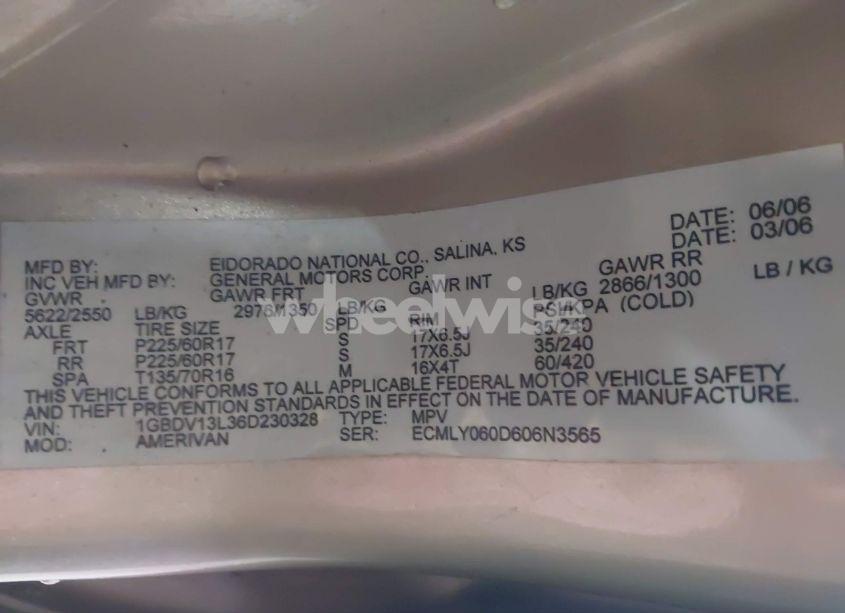 Photo 9 of 2006 Chevrolet Uplander LT (VIN 1GBDV13L36D230328)