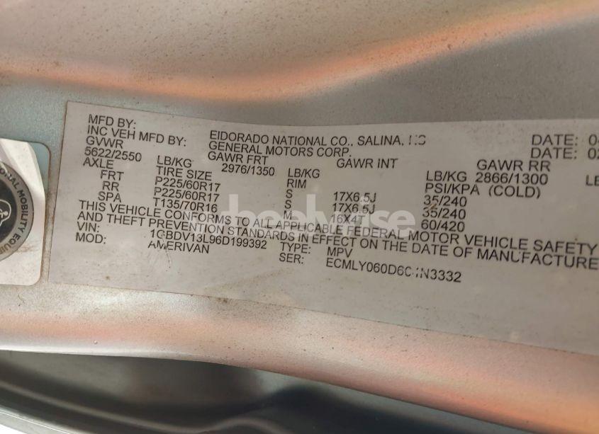 Photo 9 of 2006 Chevrolet Uplander LT (VIN 1GBDV13L96D199392)