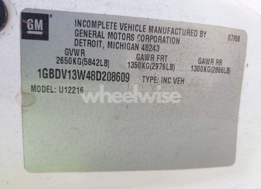 Photo 9 of 2008 Chevrolet Uplander CARGO (VIN 1GBDV13W48D208609)