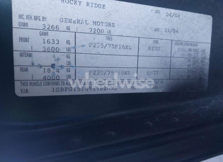 Photo 9 of 2005 Chevrolet Express UPFITTER (VIN 1GBFG15T051162053)