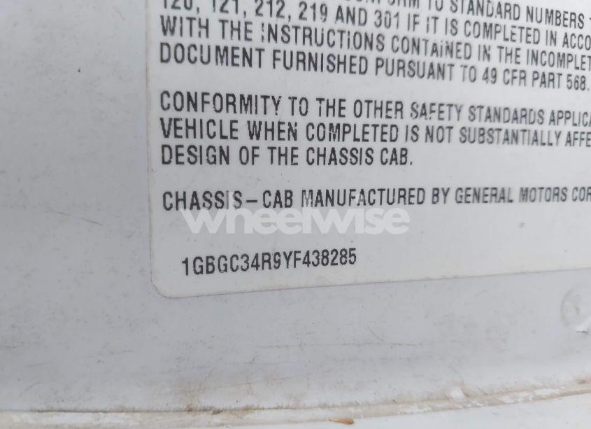 Photo 9 of 2000 Chevrolet C3500 CHASSIS (VIN 1GBGC34R9YF438285)