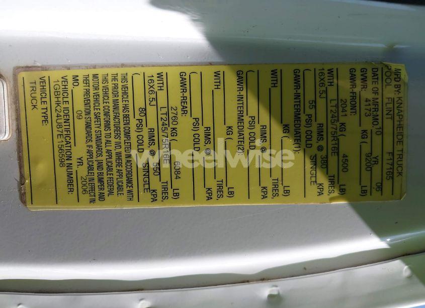 Photo 9 of 2007 Chevrolet Silverado 2500HD CLASSIC WORK TRUCK (VIN 1GBHK24U87E156598)