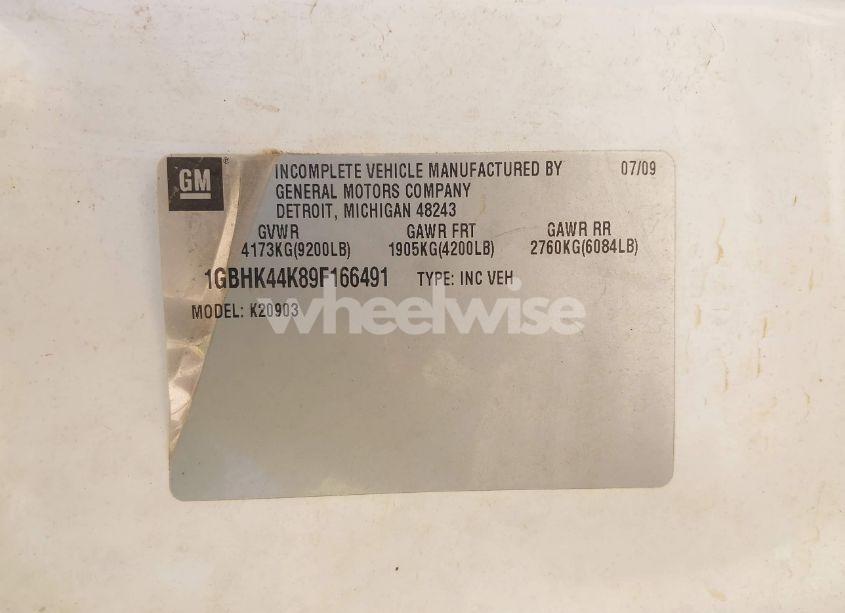 Photo 9 of 2009 Chevrolet Silverado 2500HD WORK TRUCK (VIN 1GBHK44K89F166491)