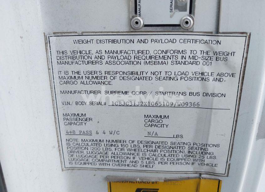 Photo 8 of 1999 Chevrolet Express RV CUTAWAY (VIN 1GBJG31J2X1065109)