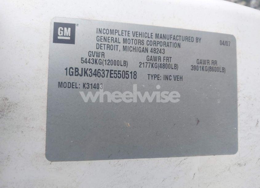 Photo 8 of 2007 Chevrolet Silverado 3500 CHASSIS LT1 (VIN 1GBJK34637E550518)