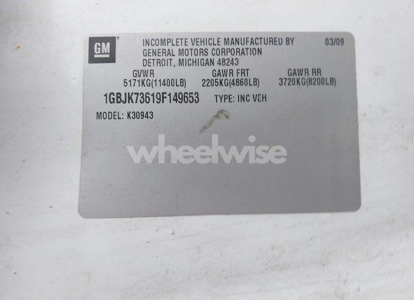 Photo 9 of 2009 Chevrolet Silverado 3500HD WORK TRUCK (VIN 1GBJK73619F149653)