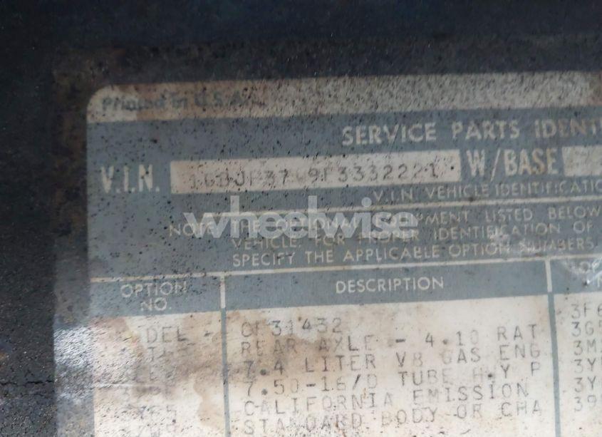 Photo 9 of 1985 Chevrolet P30 (VIN 1GBJP37W9F3332221)