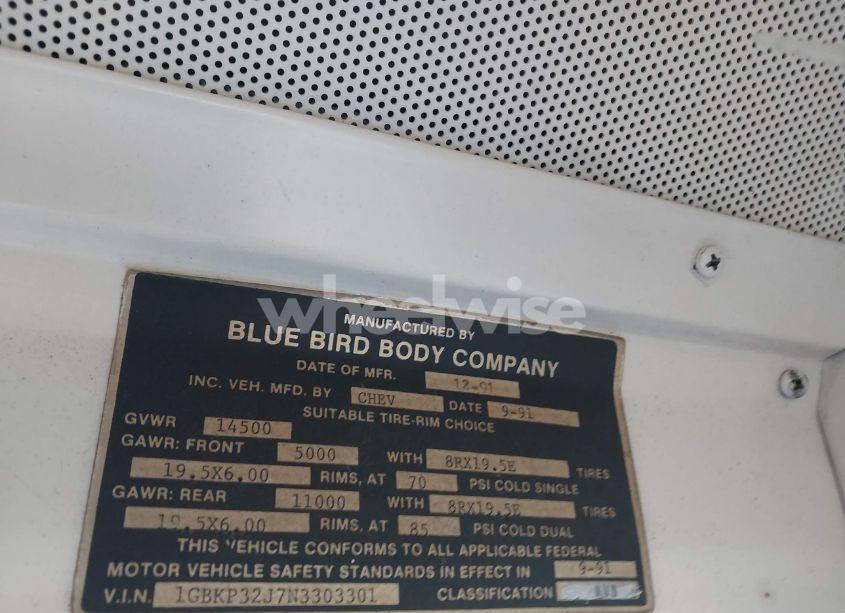 Photo 9 of 1992 Chevrolet P30 (VIN 1GBKP32J7N3303301)