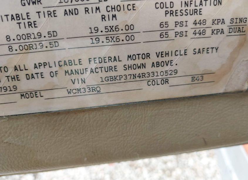 Photo 9 of 1994 Chevrolet P30 (VIN 1GBKP37N4R3310529)