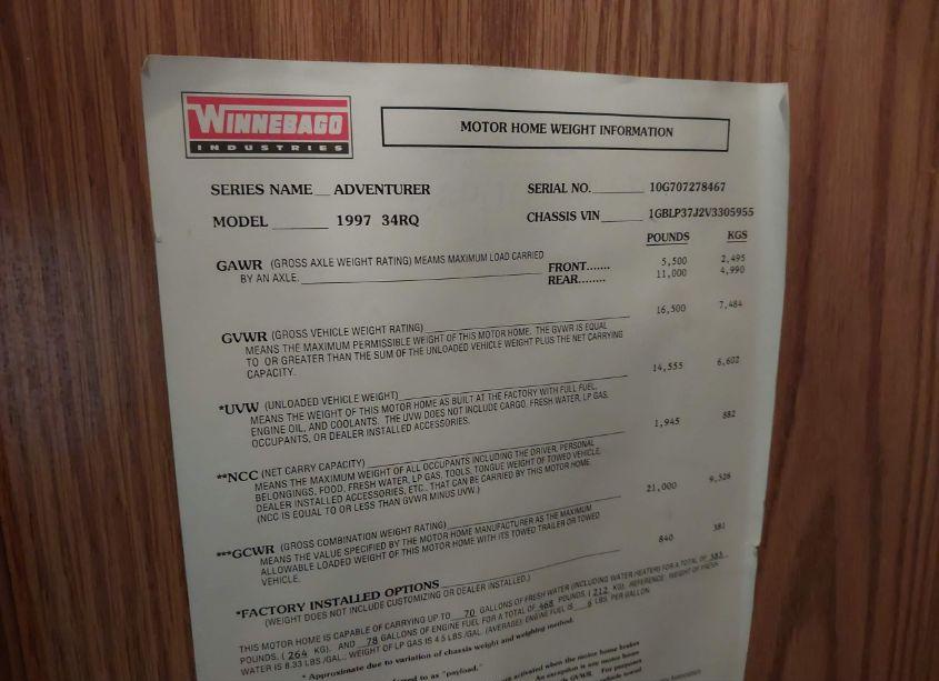 Photo 9 of 1997 Chevrolet P30 (VIN 1GBLP37J2V3305955)