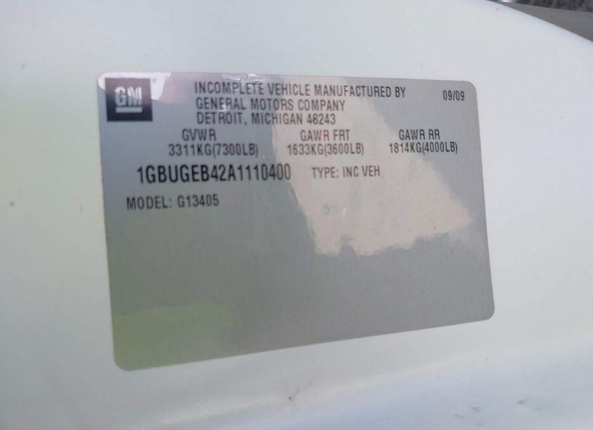 Photo 9 of 2010 Chevrolet Express 1500 UPFITTER (VIN 1GBUGEB42A1110400)