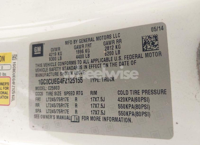 Photo 9 of 2015 Chevrolet Silverado 2500HD WT (VIN 1GC0CUEG4FZ125155)